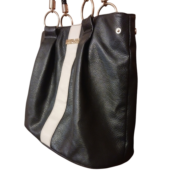 Kenneth Cole Reaction Black & White Oversized Hand Bag Purse Vintage Y2K STYLE - Picture 2 of 6